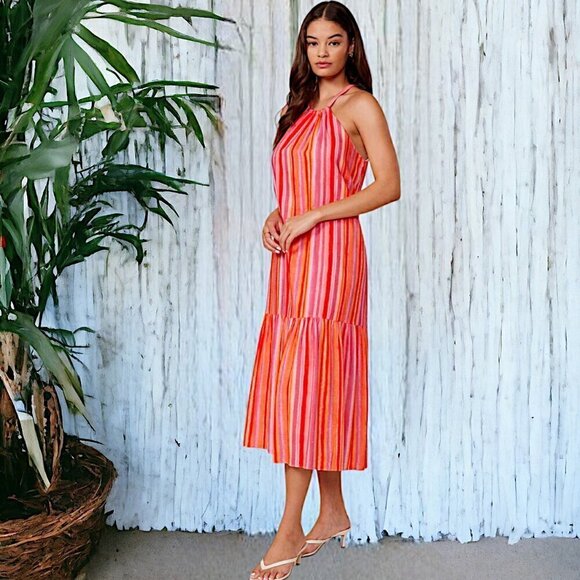 Lucy Paris NWT Conny Halter Midi Dress Size Medium - Picture 1 of 13